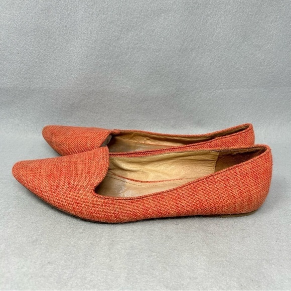 Joie Orange Linen Flats Women’s Size EU 39.5 - Picture 4 of 12